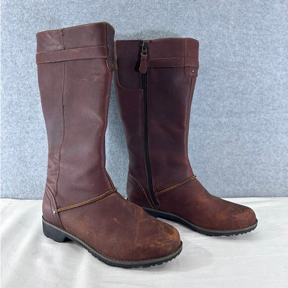 Eddie Bauer Women's sz 6.5 Trace Boots Zip Up Riding Style Waterproof Leather - Picture 1 of 8